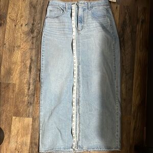 Light Blue Denim Maxi Skirt